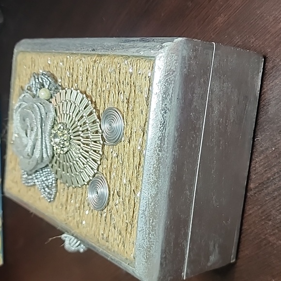Silver and Gold Handcrafted Jewelry Box - Picture 4 of 7